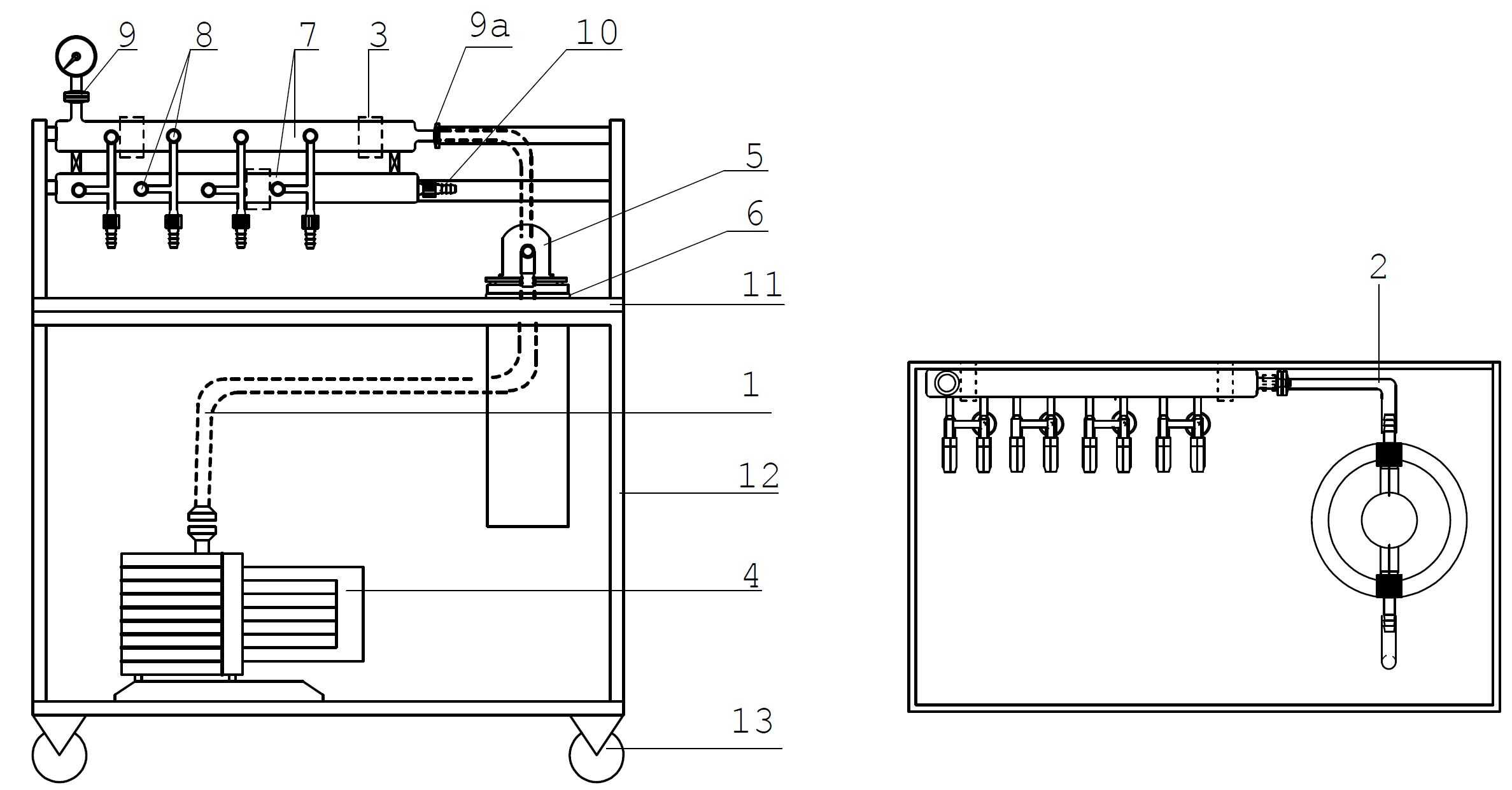 Kühlfallen – Chemiepumpstand GP3 mit einer Kühlfallen und Pumpgabel mit Belüftung