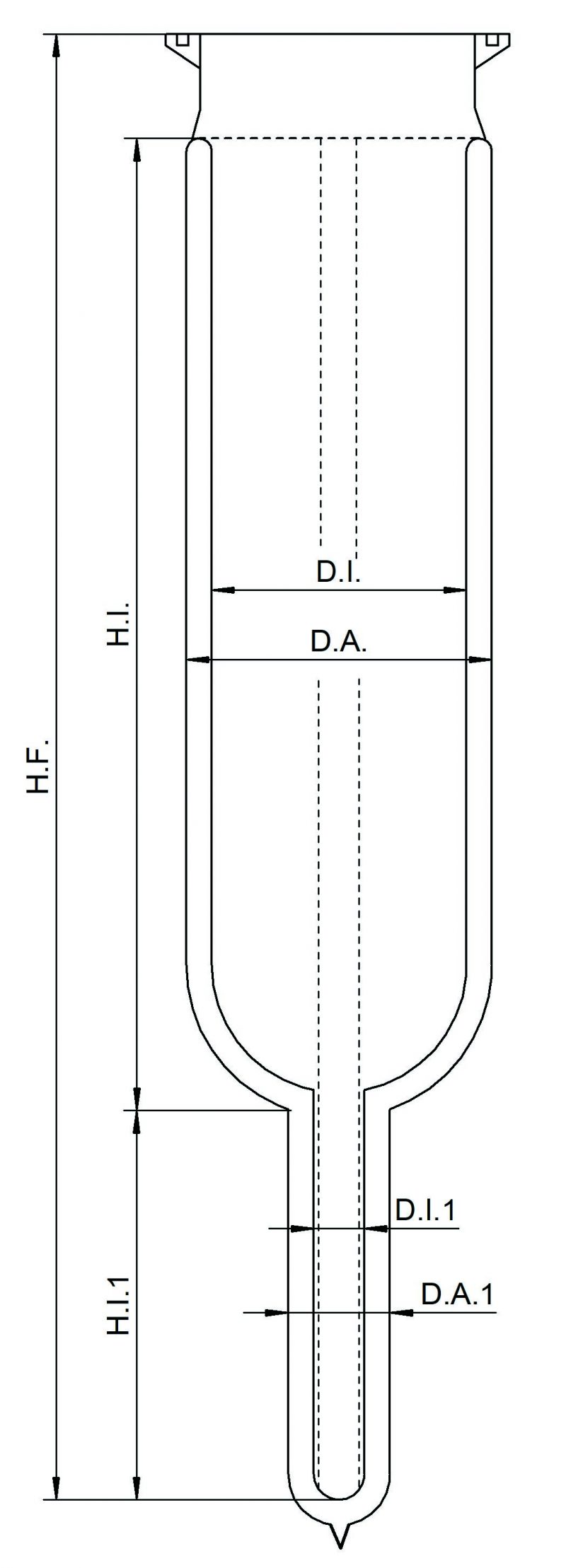 Kyrostat Kryostat LN2 mit Verengung + Kopfflansch – KGW – Isotherm